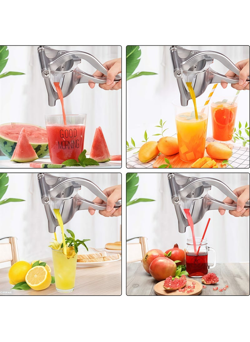 عصارة يدوية عالية الجودة من سبائك الألومنيوم المعدنية، عصارة ليمون يدوية، عصارة حمضيات، عصير ليمون، فضي - Image 5