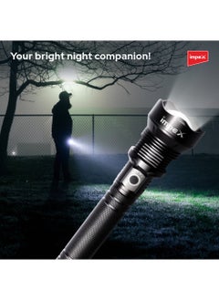 Impex Rechargeable Flashlight,20W Laser LED Torch 600 Lumens, Aircraft Non-Corrosive Aluminum Body, Adjustable Focus,3000mAh Battery, Type-C Charging Port,2 Years Warranty-Hunter Z2  - Image 3