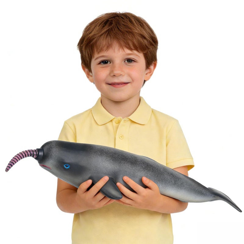 SmilerSmile Simulated Ocean Big Animal One pc 18 Inch Soft Filled Rubber Sea Educational Toys Narwhale - Image 2