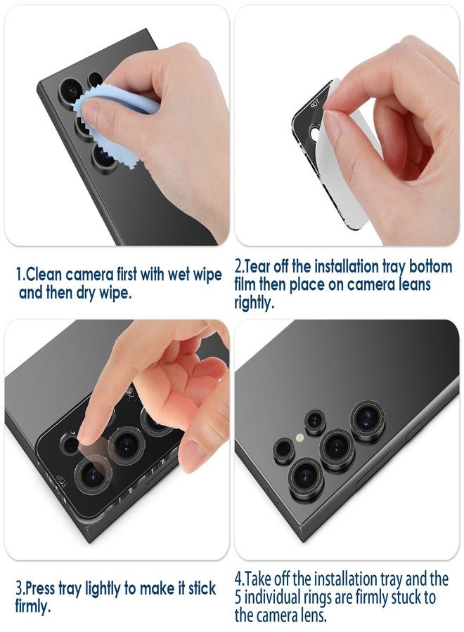 Simpeak 2Pack Camera Lens Protector Compatible with Samsung Galaxy S24 Ultra 5G 6.8" 2024, Individual 9H Tempered Glass Camera Metal Case for S24 Ultra 6.8" [Installation Tray],Colorful - Image 5