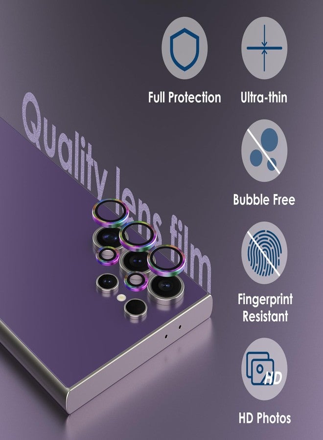 Simpeak 2Pack Camera Lens Protector Compatible with Samsung Galaxy S24 Ultra 5G 6.8" 2024, Individual 9H Tempered Glass Camera Metal Case for S24 Ultra 6.8" [Installation Tray],Colorful - Image 3