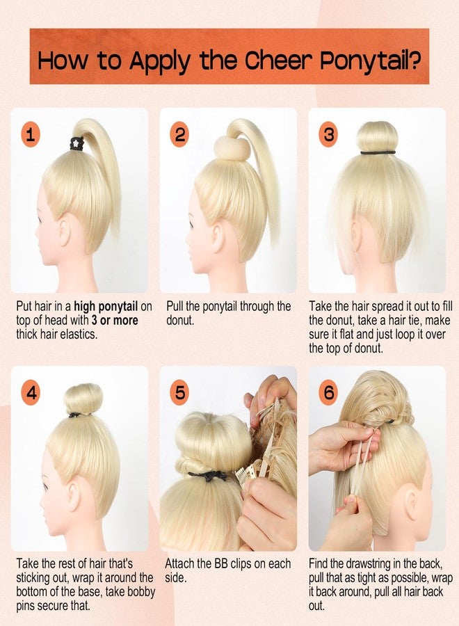 سيكيا وصلة شعر ذيل حصان للتشجيع من سيكيا، 14 بوصة، وصلة شعر ذيل حصان مجعدة للتشجيع، لون أشقر رمادي متوسط للرقص - Image 4