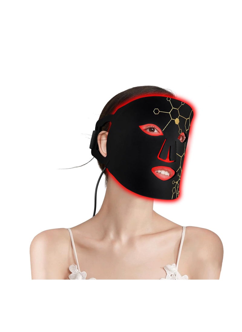 SYOSI - LED Face Mask Light Therapy, 7 Colors LED Red Light Therapy for Face, Red Light Therapy Mask, LED Mask Therapy Facial at Home, Bendable Silicone Led Light Therapy Facial Photon Mask (UK Regulatory) - Image 1