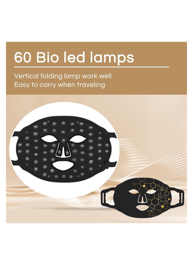 SYOSI - LED Face Mask Light Therapy, 7 Colors LED Red Light Therapy for Face, Red Light Therapy Mask, LED Mask Therapy Facial at Home, Bendable Silicone Led Light Therapy Facial Photon Mask (UK Regulatory) - Image 1