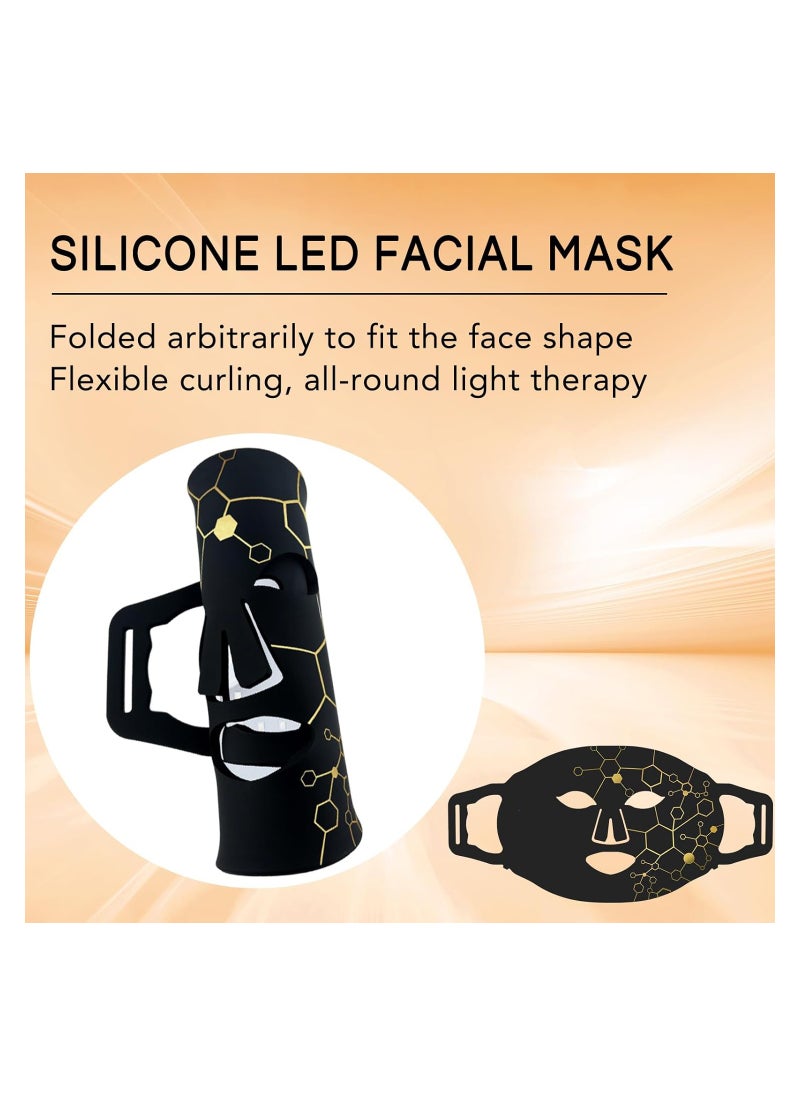 SYOSI - LED Face Mask Light Therapy, 7 Colors LED Red Light Therapy for Face, Red Light Therapy Mask, LED Mask Therapy Facial at Home, Bendable Silicone Led Light Therapy Facial Photon Mask (UK Regulatory) - Image 1