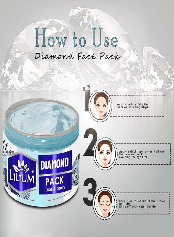 Lilium Diamond Face & Body Pack 250gm | Age-Defying Glow & Skin Renewal | Gentle Exfoliation Firming & Tightening | Brightening Effect | 100% Vegan All Skin Types - Image 4