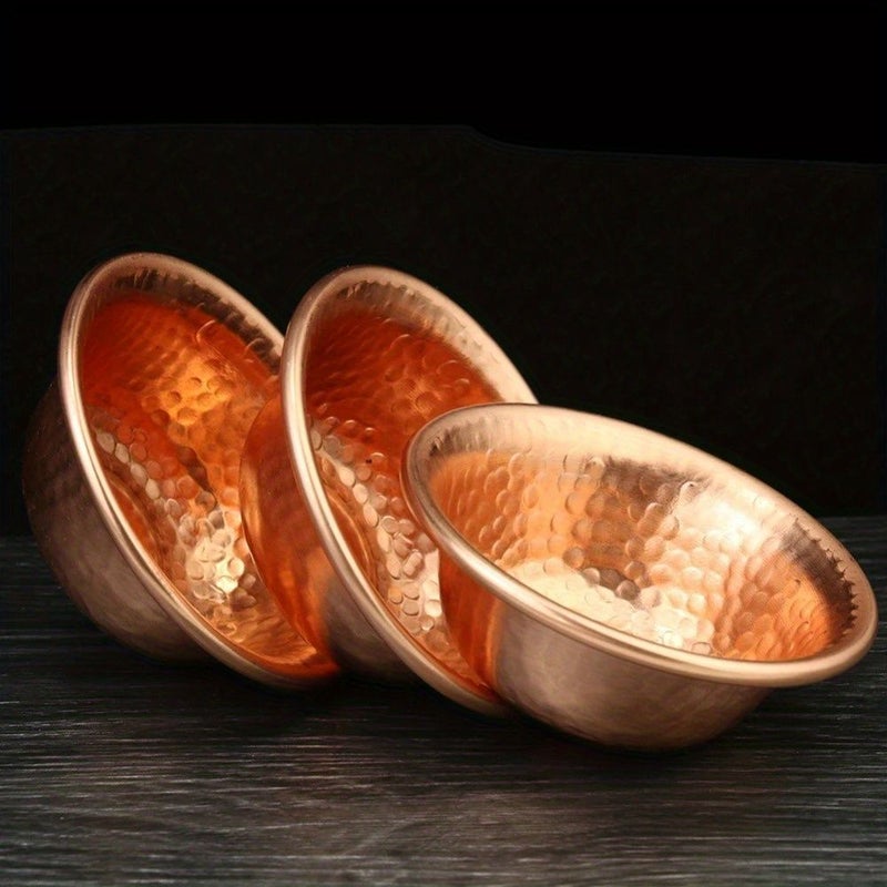 Handcrafted Pure Copper Bowl 1pc For Holy Water Hammered Design Nepal Buddhist - Image 1