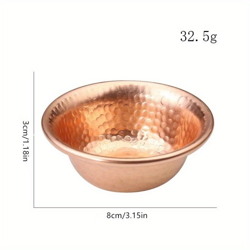 Handcrafted Pure Copper Bowl 1pc For Holy Water Hammered Design Nepal Buddhist - Image 2