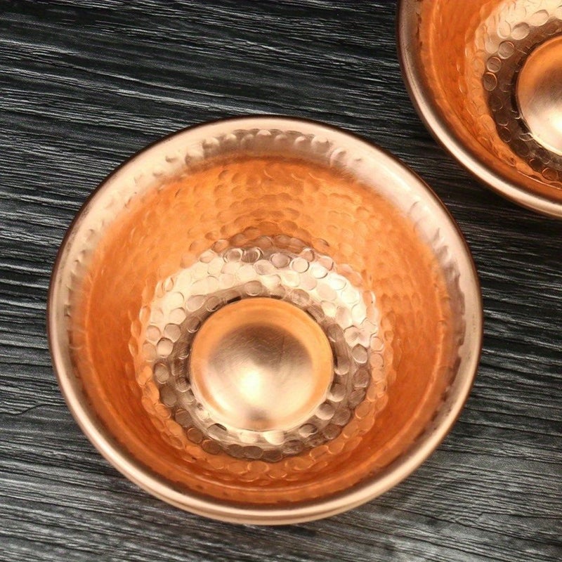 Handcrafted Pure Copper Bowl 1pc For Holy Water Hammered Design Nepal Buddhist - Image 5