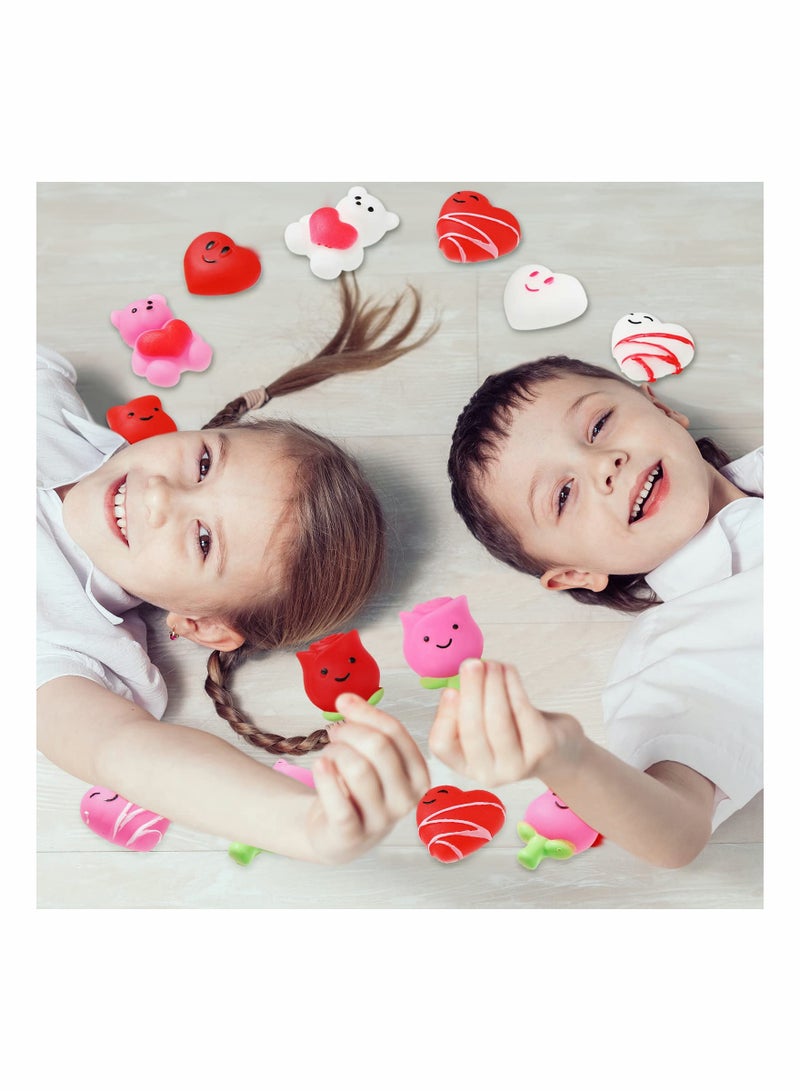 Kawaii Animal Squishy Toys for Valentine's Day - 30 Random Color Mini Stress Relief Toys for Parties, Classrooms, School Rewards, and Goodie Bag Favors. Perfect for Fun and Relaxation! - Image 2