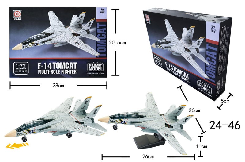 Xujia cross-border exclusive F-14 panda fighter assembled building blocks model 1:72 military aircraft toys wholesale.