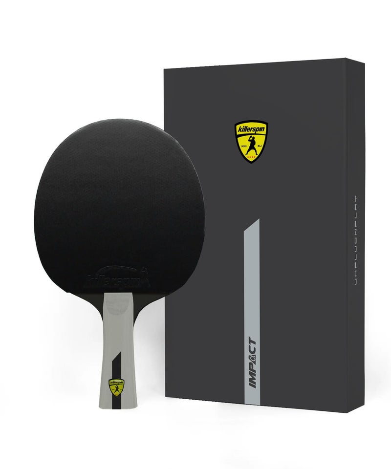 Killerspin Impact D5 Ping Pong Paddle, Table Tennis Racket, Table Tennis Equipment for Intermediates, Table Tennis Paddle with Wood Blade, Black - Image 1