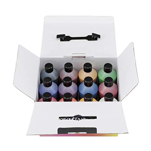 Creative Inspirations Artist Acrylic Paint Set for Canvas - 12 Mixed Vivid Colors, Rich Satin Finish for Painting, Arts and Crafts - 16 Ounce Bottles - Image 2
