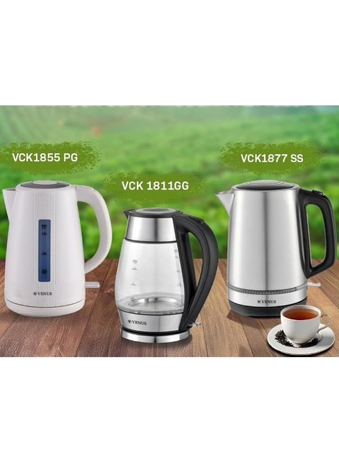 Venus Premium Glass Cordless Electric Kettle, 2150W, 1.7L, LED Indicator VCK1811GG - Image 4