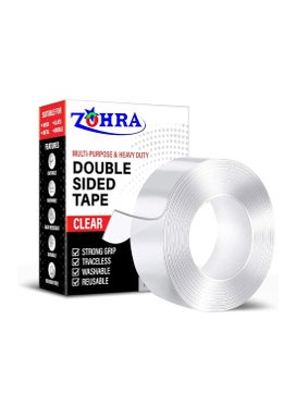 ZOHRA Meter Double Sided Adhesive Silicon Tape, Transparent Adhesive Heavy Duty, Heat Resistant,Multi-Functional, Removable, Washable, Sticky,No Trace,Anti-Slip Gel,Nano,Tape
