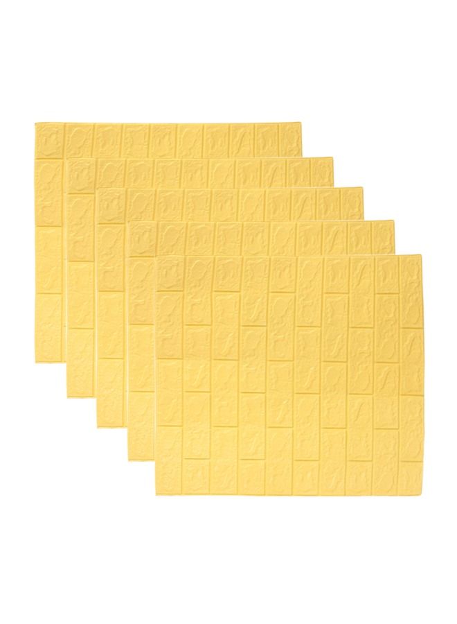JSAITOYS 5 Pieces 3D Brick Wall Stickers PE Foam Self-Adhesive Wallpaper Removable And Waterproof - Image 1