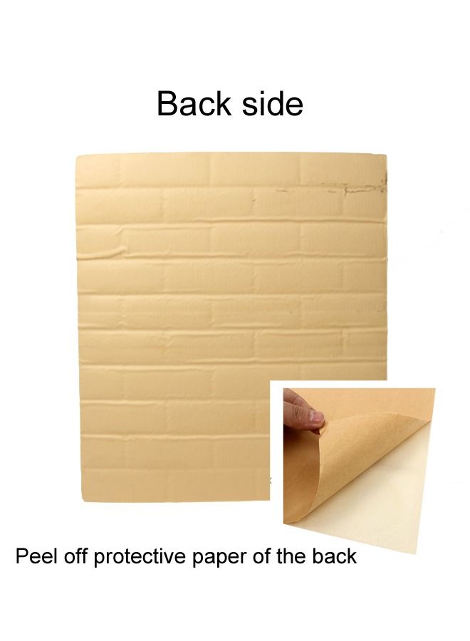 JSAITOYS 5 Pieces 3D Brick Wall Stickers PE Foam Self-Adhesive Wallpaper Removable And Waterproof - Image 3