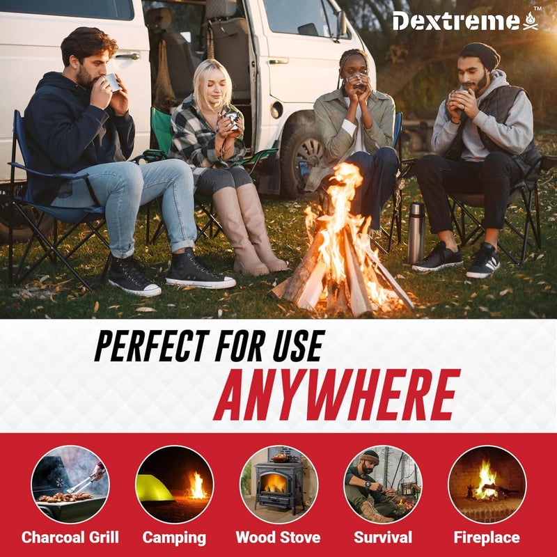 Dextreme Fire Starter Pack of 144/48 Natural Fire Starters Cubes for Campfires, Charcoal, BBQ, Grill Pit, Fireplace, Wood Stoves, Smokers and Camping - Easy to Ignite and Non Toxic… (144 Squares) - Image 4