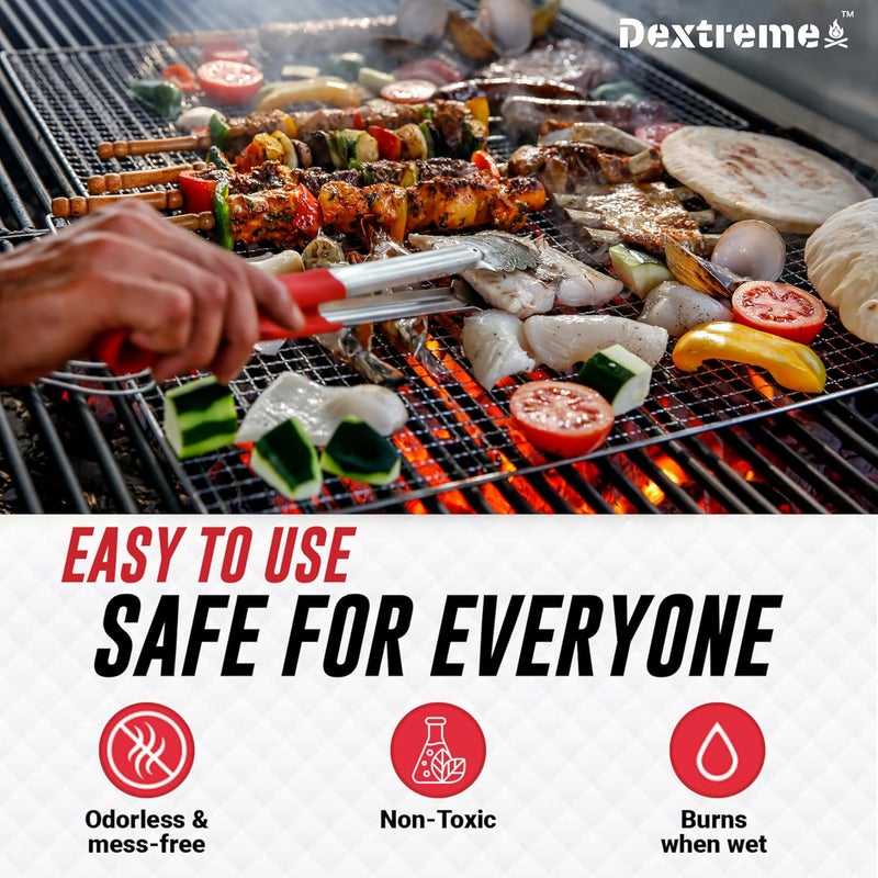 Dextreme Fire Starter Pack of 144/48 Natural Fire Starters Cubes for Campfires, Charcoal, BBQ, Grill Pit, Fireplace, Wood Stoves, Smokers and Camping - Easy to Ignite and Non Toxic… (144 Squares) - Image 5