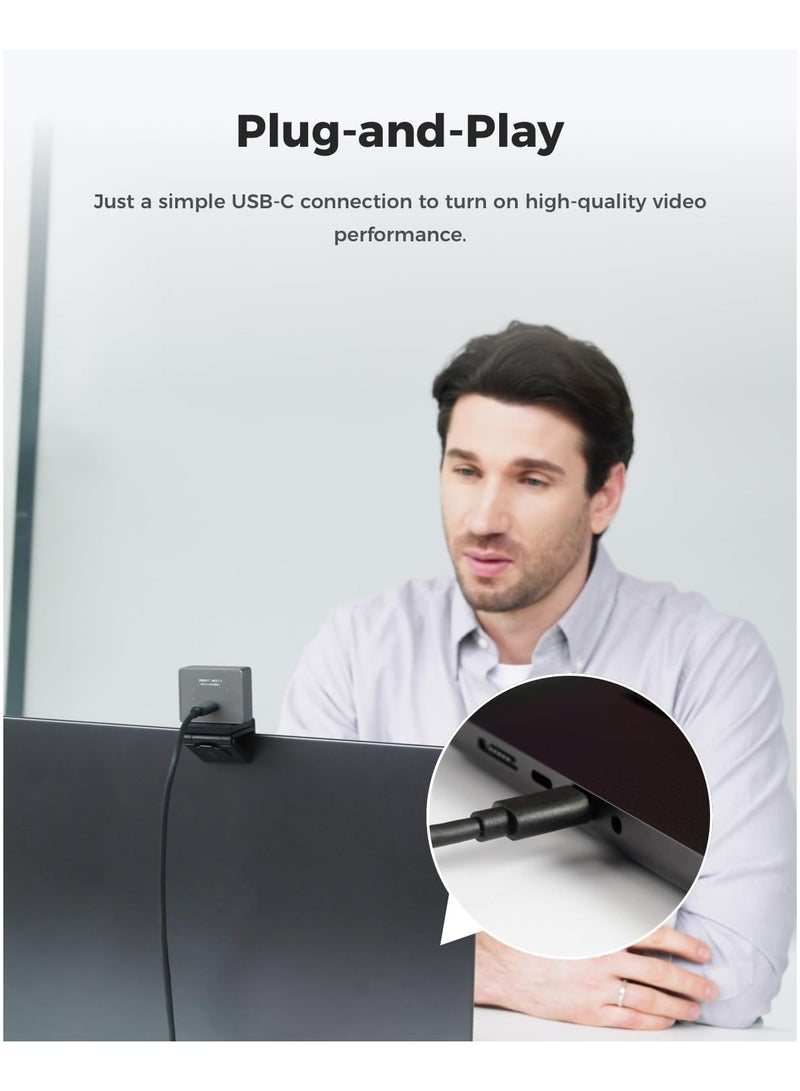 OBSBOT Meet 2 AI-Powered 4K Webcam (Space Gray) – Ultra HD Streaming Camera with AI Auto-Tracking, Auto-Framing, HDR, Dual Noise-Cancelling Microphones, USB Plug & Play for PC/Mac/Laptop/Conferencing - Image 5