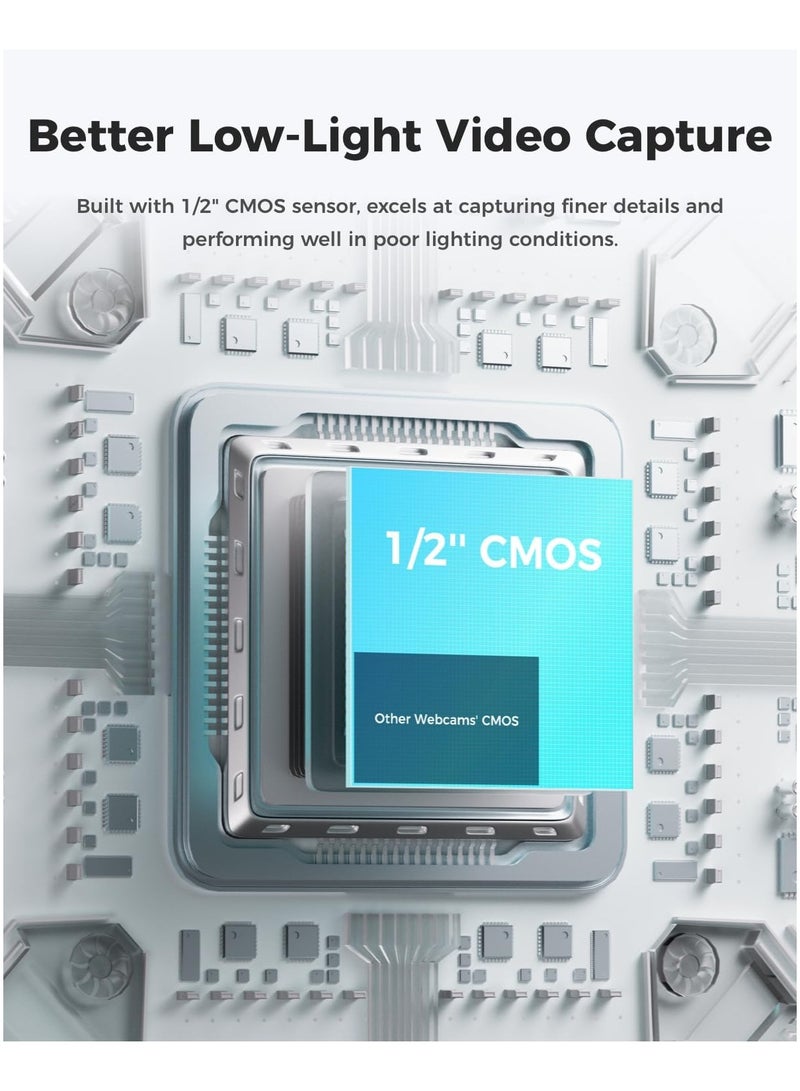 OBSBOT Meet 2 AI-Powered 4K Webcam (Space Gray) – Ultra HD Streaming Camera with AI Auto-Tracking, Auto-Framing, HDR, Dual Noise-Cancelling Microphones, USB Plug & Play for PC/Mac/Laptop/Conferencing - Image 2