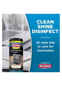 Weiman Weiman Disinfectant Electronic Wipes 30ct Clear Drying Formula Cleans and Disinfects Phones Computers Tablets and Keyboards  - Image 3