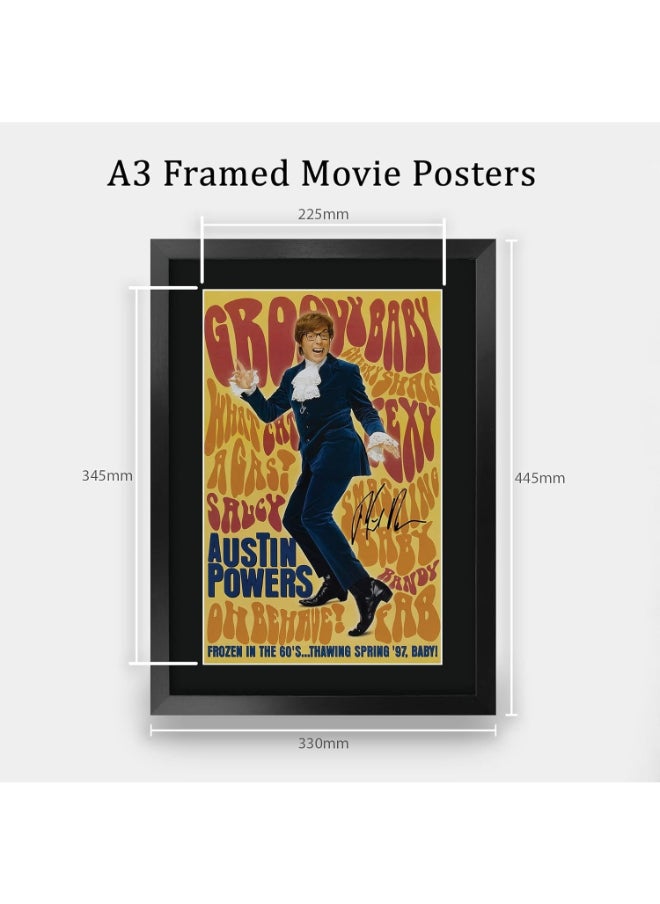 HWC Trading HWC Trading Austin Powers Movie Poster Mike Myers Signed 16 x 12 inch Framed Gift Printed Autograph Film Print Photo Picture Display - 16" x 12" Framed  - Image 2