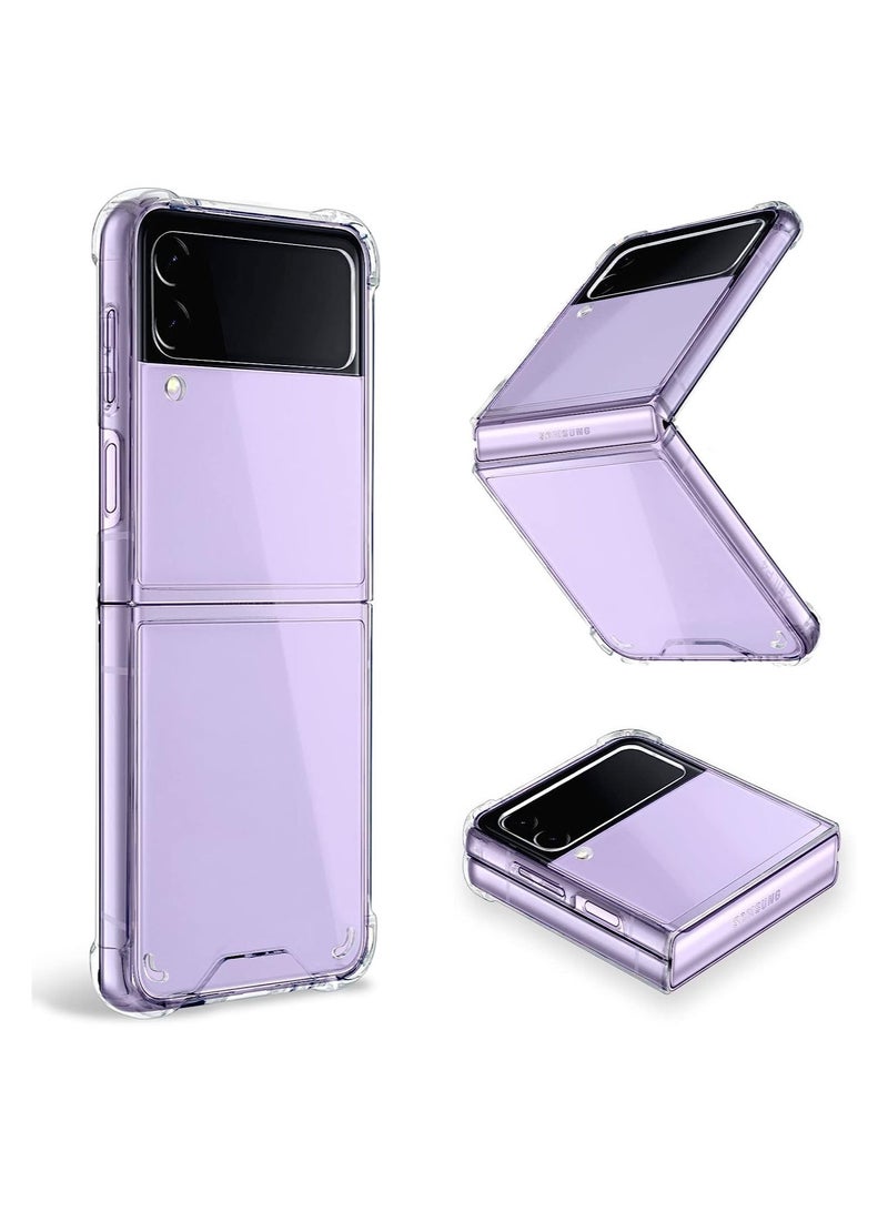 Samsung Galaxy Z Flip 4 Case, Clear Transparent Four Corners Reinforced Slim Hard PC and Soft TPU Bumper Shockproof Protective Case for Galaxy Z Flip 4 2022 - Image 1