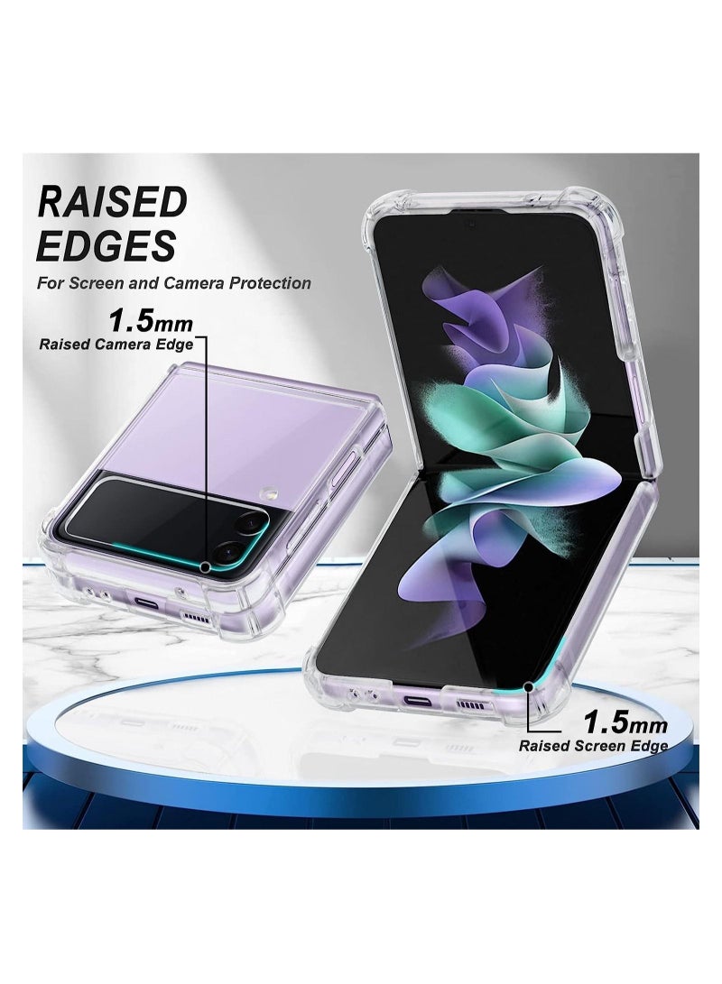 Samsung Galaxy Z Flip 4 Case, Clear Transparent Four Corners Reinforced Slim Hard PC and Soft TPU Bumper Shockproof Protective Case for Galaxy Z Flip 4 2022 - Image 3