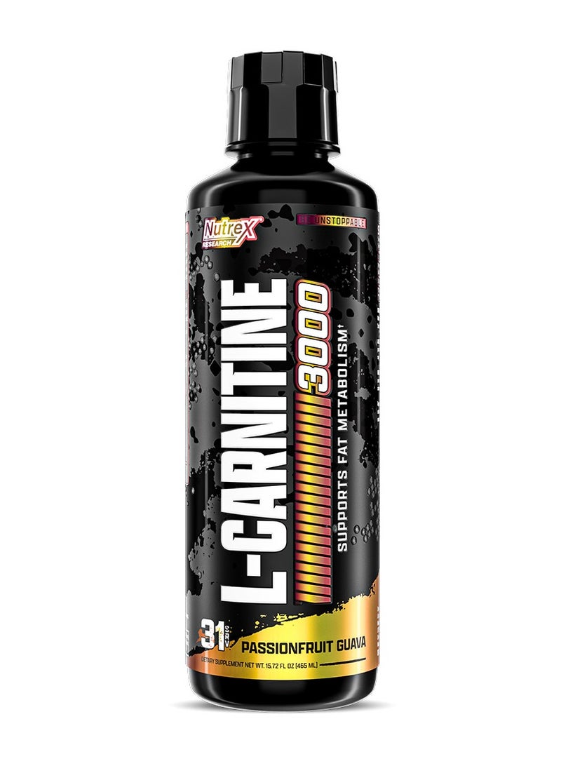 نورتكس ريسيرش نيوتركس إل-كارنيتين 3000 31S 465 مل بنكهة فاكهة العاطفة والجوافة - Image 1