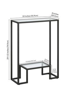 Generic 𝐅𝐅𝐃 Modern Console Table Pre-Assembled – Black Metal Frame & Tempered Glass Shelves, Entryway Sofa Side Table, Hallway Accent Furniture"  - Image 2