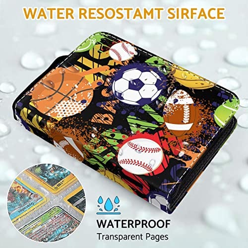 Bebomne Sports Card Binder Holder 480 Pockets with 60 Removable Sleeves, Portable Sports Trading Cards Binder Album Collector Organizer Protectors with Zipper,Waterproof - Image 3