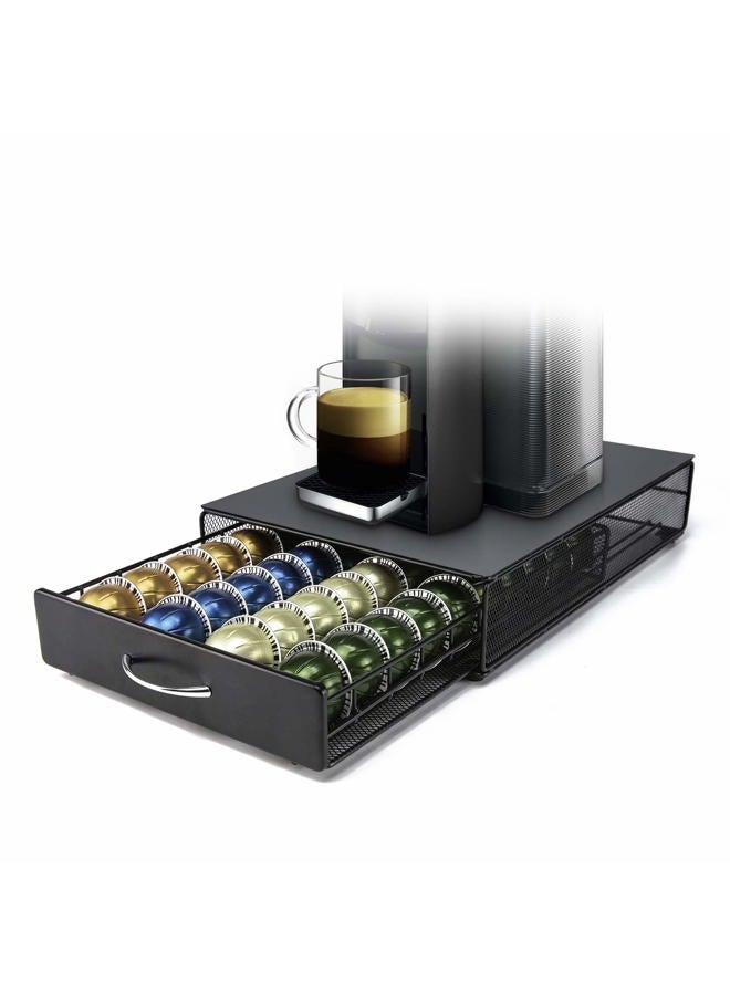 HiveNets Nespresso Vertuoline Capsule Storage Drawer Vertuo Coffee Holder Metal Multiple Flavors Pods Organizer 40 Pcs Capacity - Image 1