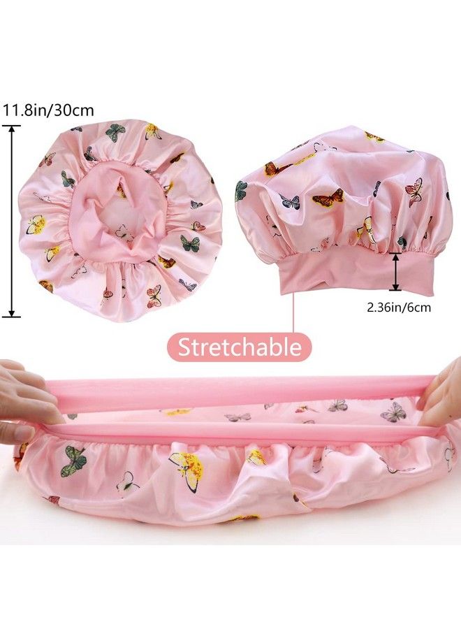 TCOTBE 3 Pcs Soft Satin Bonnet Silk Bonnet Hair Wrap For Sleeping Silk Sleeping Cap With Wide Elastic Band Night Sleep Cap Bonnets Hair Cover Single Layer Night Sleeping Head Cover For Women Black - Image 3
