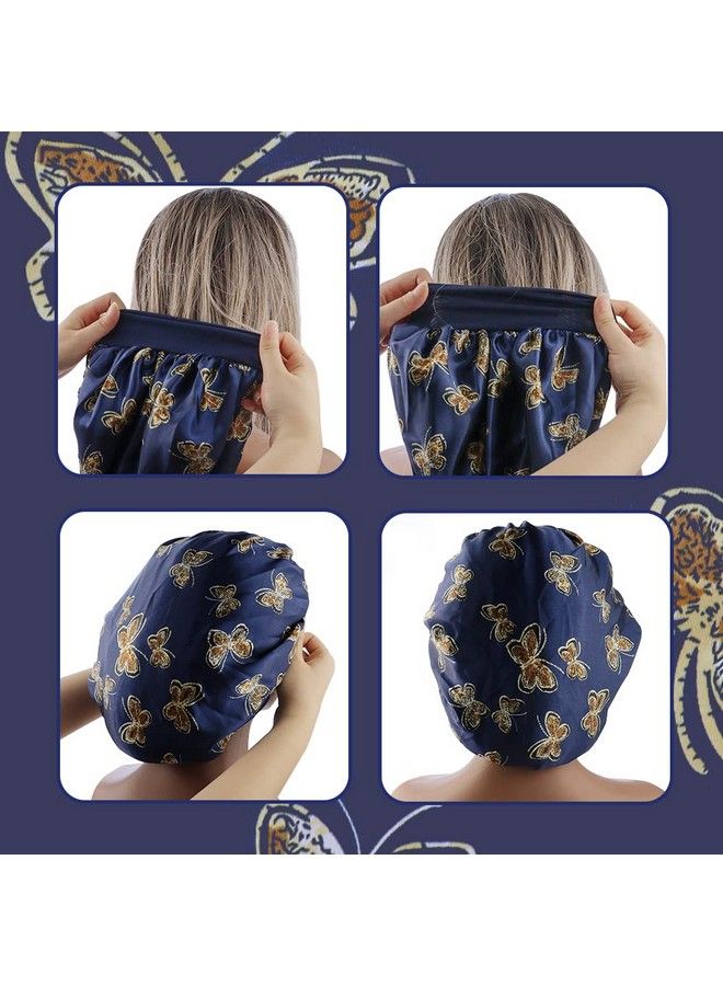 TCOTBE 3 Pcs Soft Satin Bonnet Silk Bonnet Hair Wrap For Sleeping Silk Sleeping Cap With Wide Elastic Band Night Sleep Cap Bonnets Hair Cover Single Layer Night Sleeping Head Cover For Women Black - Image 5