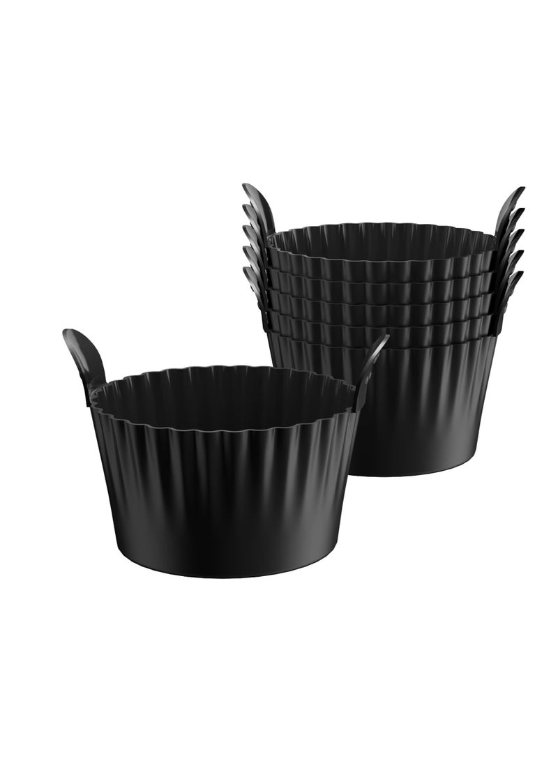 Silicone Ramekins for Air Fryer Set of 6 Large Muffin Moulds and Egg Poachers Black Kitchen Accessories - Image 1