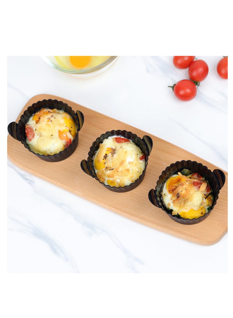 Silicone Ramekins for Air Fryer Set of 6 Large Muffin Moulds and Egg Poachers Black Kitchen Accessories - Image 5