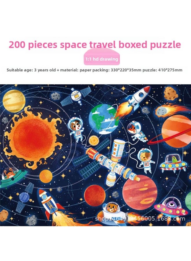 Direct Camp] Miaoqi Creates 200 Pieces Of Fire Rescue Jigsaw Puzzle Children's Educational Toys-Color:200 Pieces Of Space Travel - Image 1