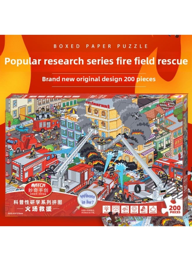 Direct Camp] Miaoqi Creates 200 Pieces Of Fire Rescue Jigsaw Puzzle Children's Educational Toys-Color:200 Pieces Of Space Travel - Image 2