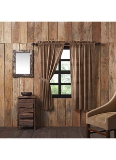 VHC Brands Prescott Plaid Cotton Rustic Curtains Rod Pocket Tie Back(S) Bedding Accessory Set King Panel 63X36  - Image 2