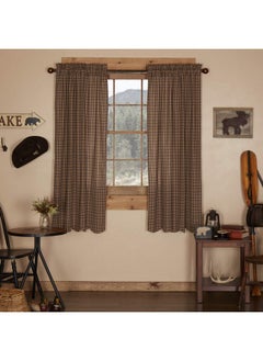 VHC Brands Prescott Plaid Cotton Rustic Curtains Rod Pocket Tie Back(S) Bedding Accessory Set King Panel 63X36  - Image 3