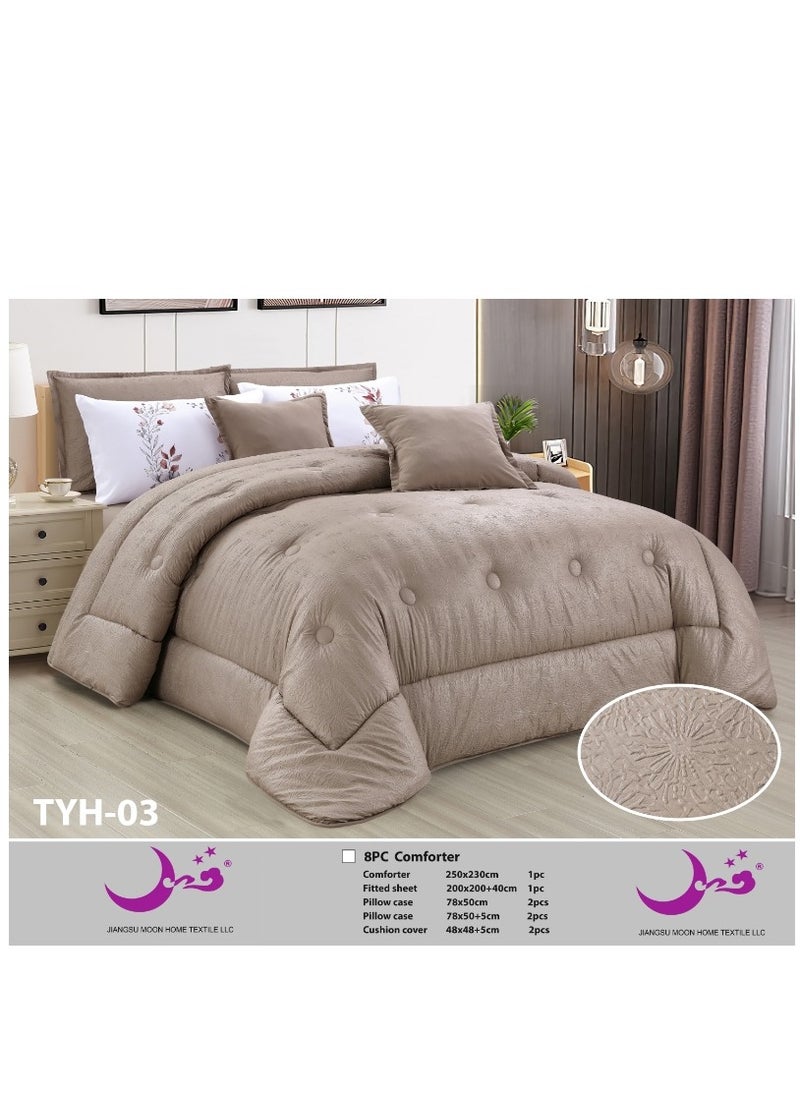 Moon Luxury Royal Bedspread Set 8 Pieces, King Size, Soft and Comfortable, 250×230 cm 