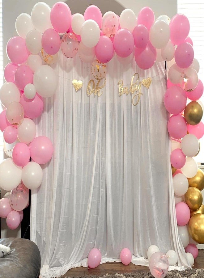 Netnology Pink Gold Confetti Balloons Set, 60Pcs 12 Inch Pink White Metallic Gold and Pink Gold Confetti Latex Balloon for Girls Birthday Baby Shower Bridal Shower Wedding Princess Party Decorations - Image 5