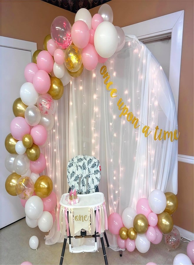 Netnology Pink Gold Confetti Balloons Set, 60Pcs 12 Inch Pink White Metallic Gold and Pink Gold Confetti Latex Balloon for Girls Birthday Baby Shower Bridal Shower Wedding Princess Party Decorations - Image 4