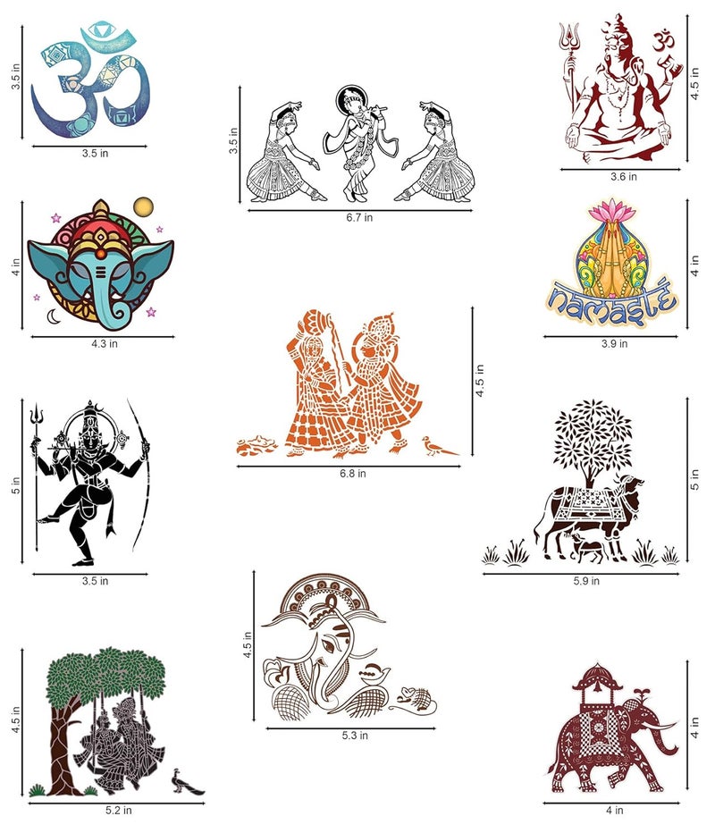 WallDesign Vinyl God Series Switchboard Sticker (Multicolour) Set Of 12, Self-Adhesive, Wall, 508 Mm) - Image 2