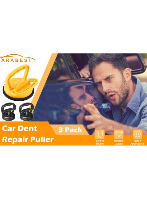 3Pcs Powerful Car Dent Remover Tool Kit, Large Small Suction Cup Dent Puller for Car Repair, Glass,Tiles, Mirror Lifting and Objects Moving, SUV and Cars Universal