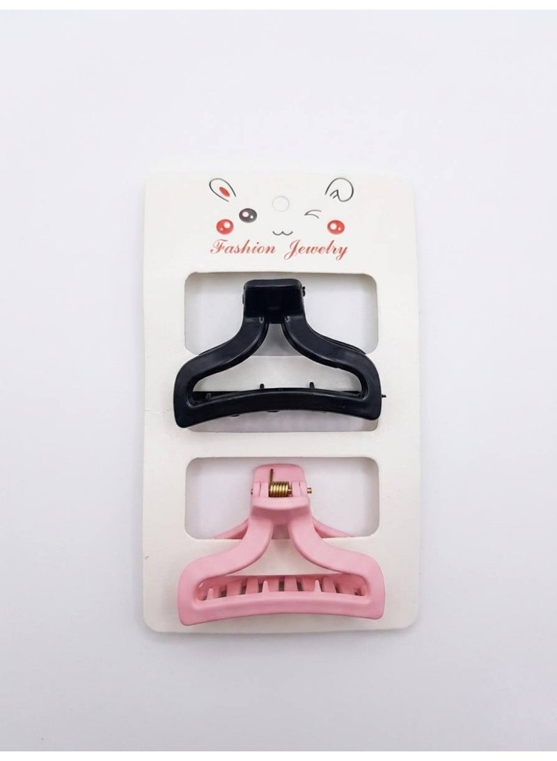 Claw Hair Clip Set (2 pieces) - Sturdy plastic hair clip with a modern design for everyday hair fixation - Suitable for thin and medium hair - Assorted colors (color may vary) - Image 5
