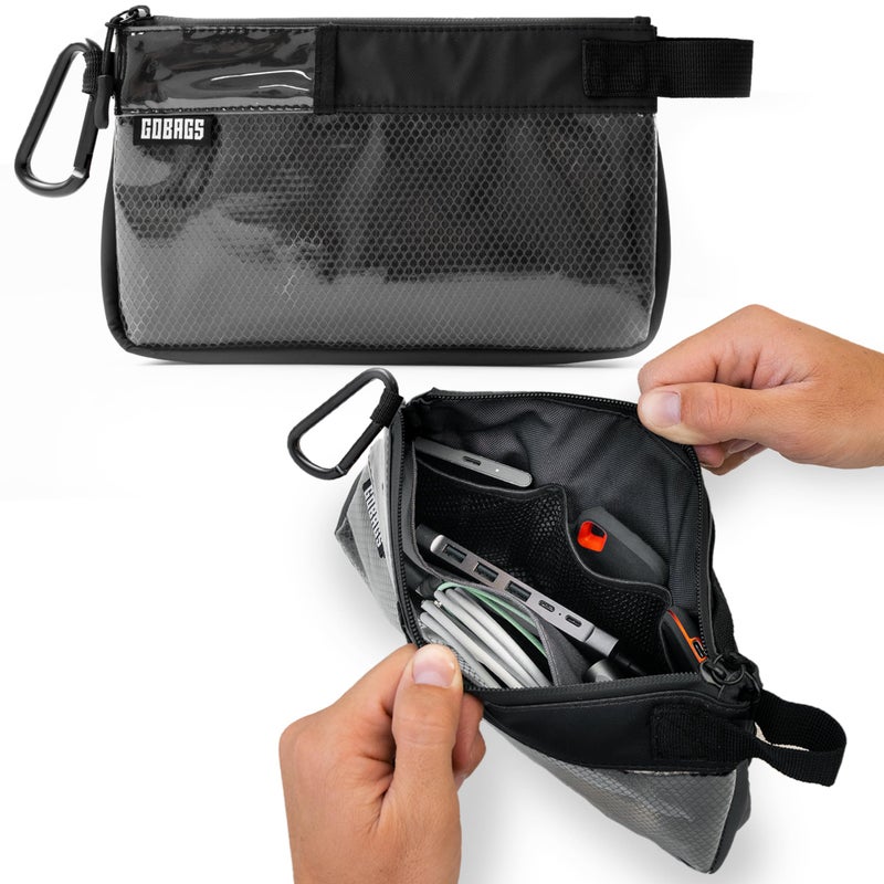 GOBAGS Production Zipper Bags - Electronics & Camera Accessories Bag - Cable organizer, Gear Accessory Pouch, Travel Camera Essentials (Small, Black) - Image 1
