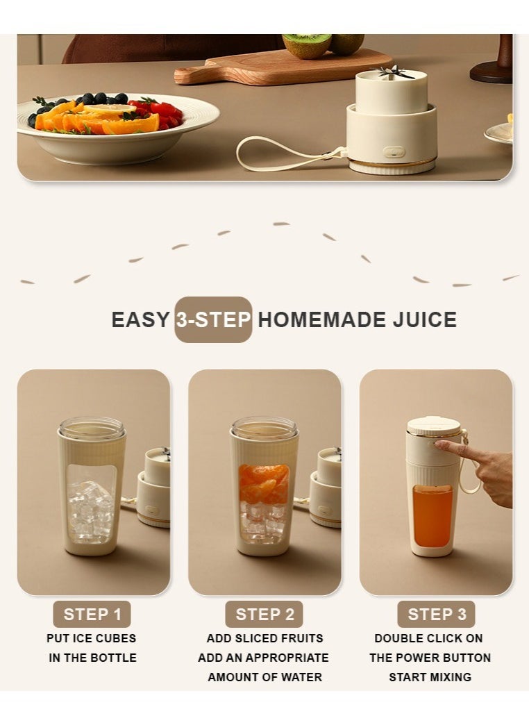 miss ceool - Portable Mini Juicer for Smoothies and Shakes 340ml Capacity 10-Blade Design USB Rechargeable with Detachable Straw - Image 1