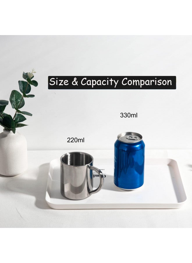 IMEEA Unbreakable Mugs for Kids Double Walled Camping Coffee Mugs 7.5oz/220ml Stainless Steel Mug with Handle, Set of 2 - Image 2